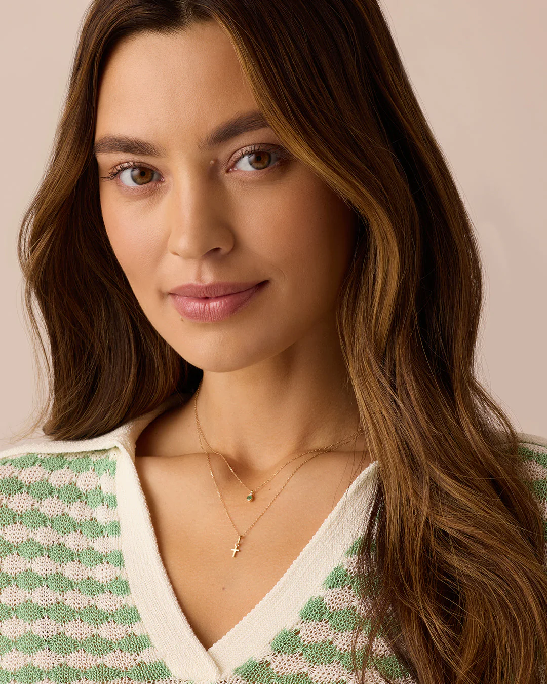 14k Gold Cross Charm Necklace - Image 3