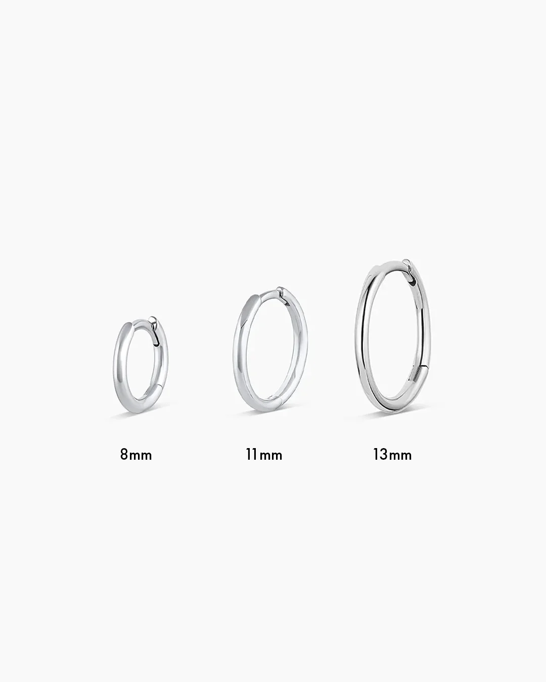 14k White Gold Classic Single Huggie - Image 10