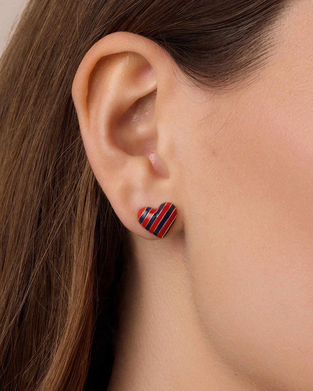 Campbell Enamel Heart Studs - Image 10
