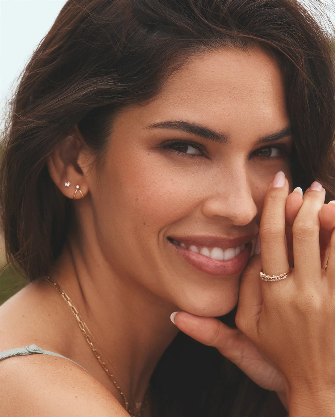 Diamond and White Sapphire Amara Row Ring - Image 3