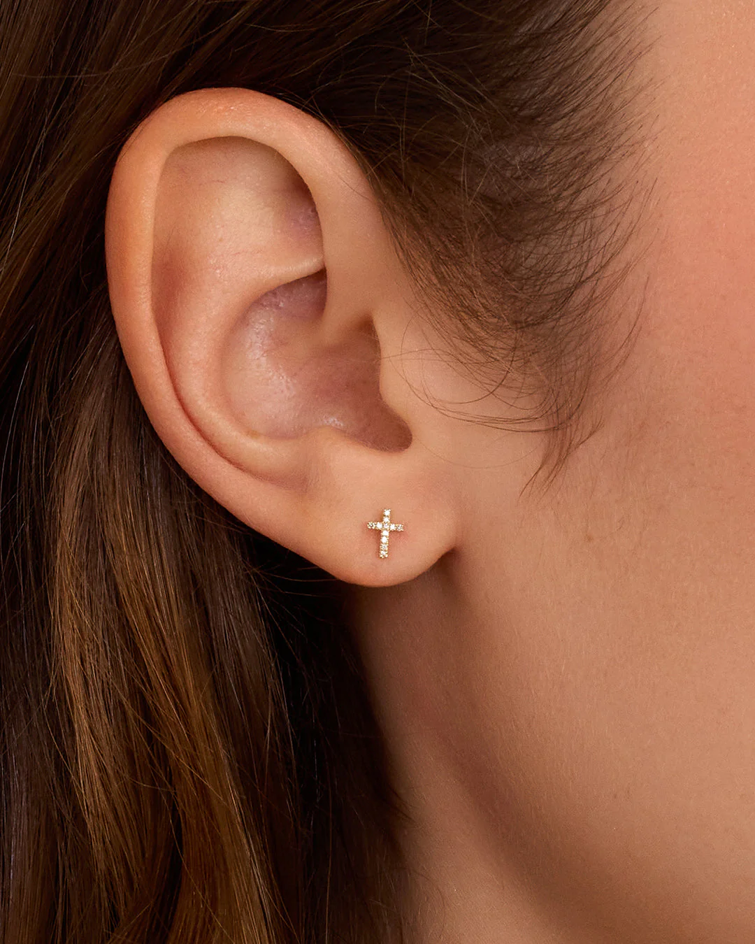 Diamond Cross Single Stud - Image 2
