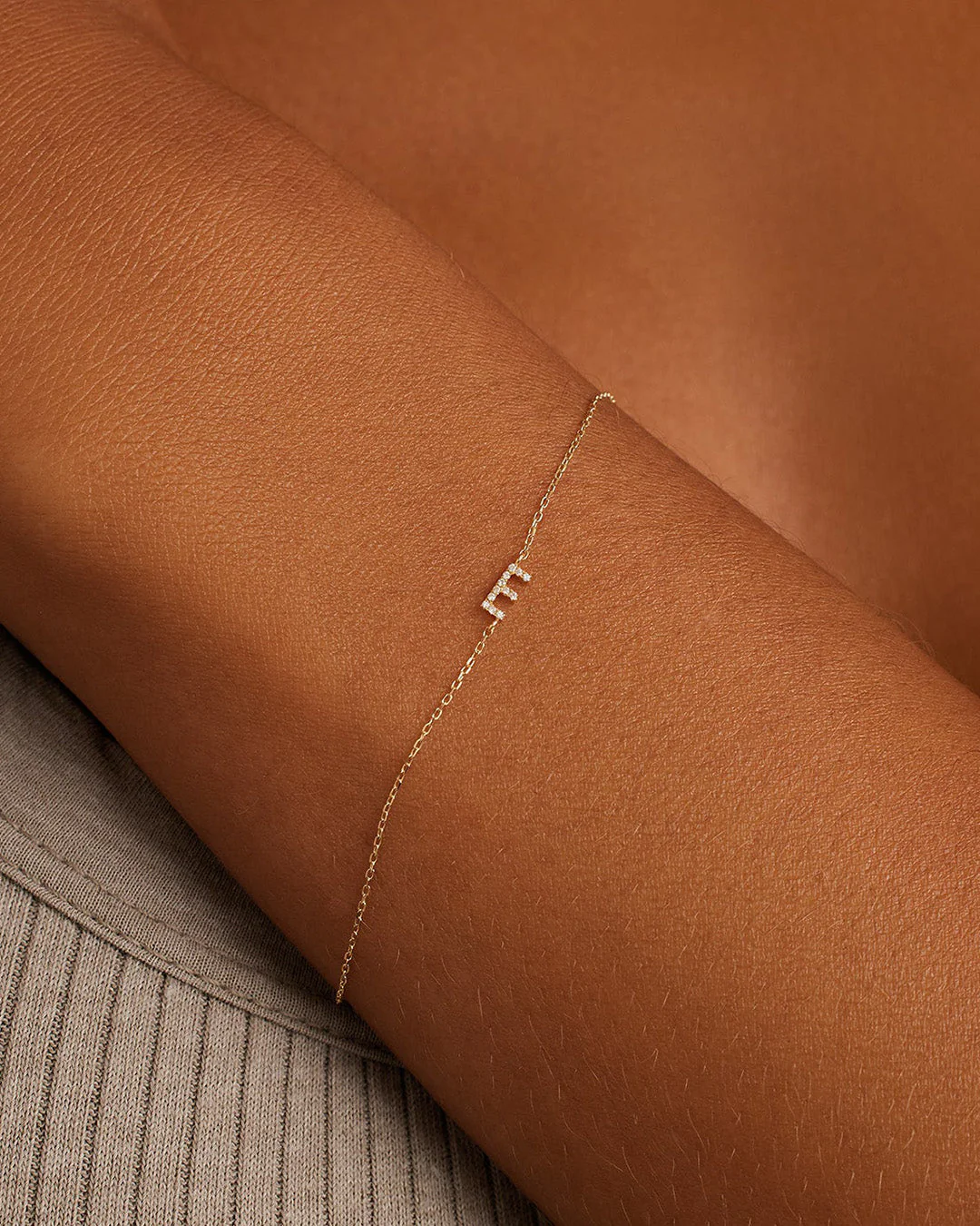 Diamond Pavé Alphabet Bracelet - Image 14