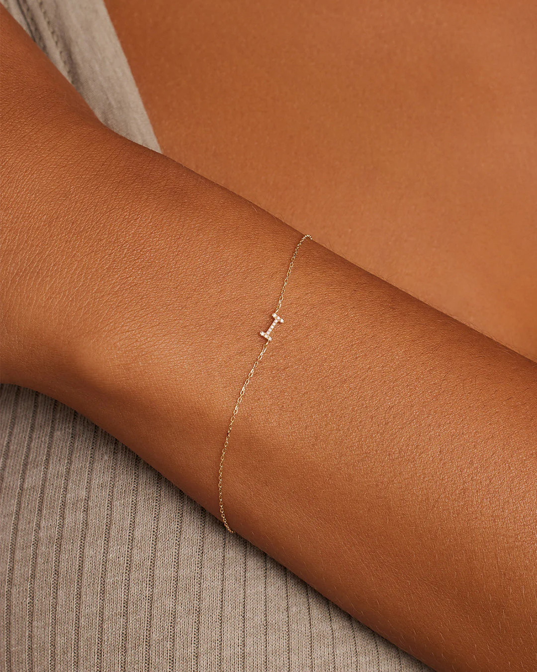 Diamond Pavé Alphabet Bracelet - Image 26