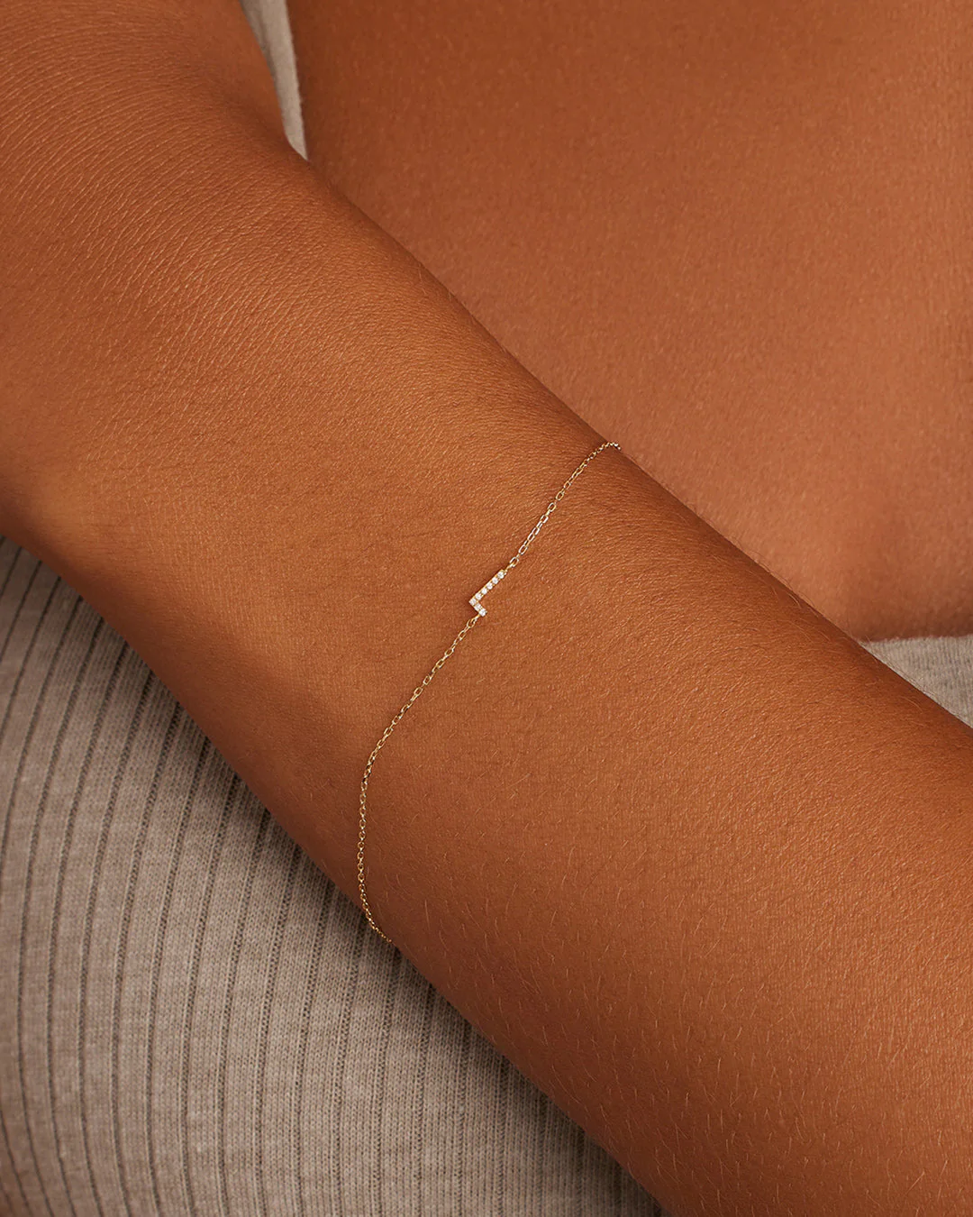 Diamond Pavé Alphabet Bracelet - Image 34