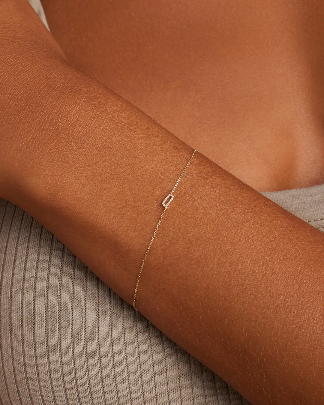 Diamond Pavé Alphabet Bracelet - Image 50
