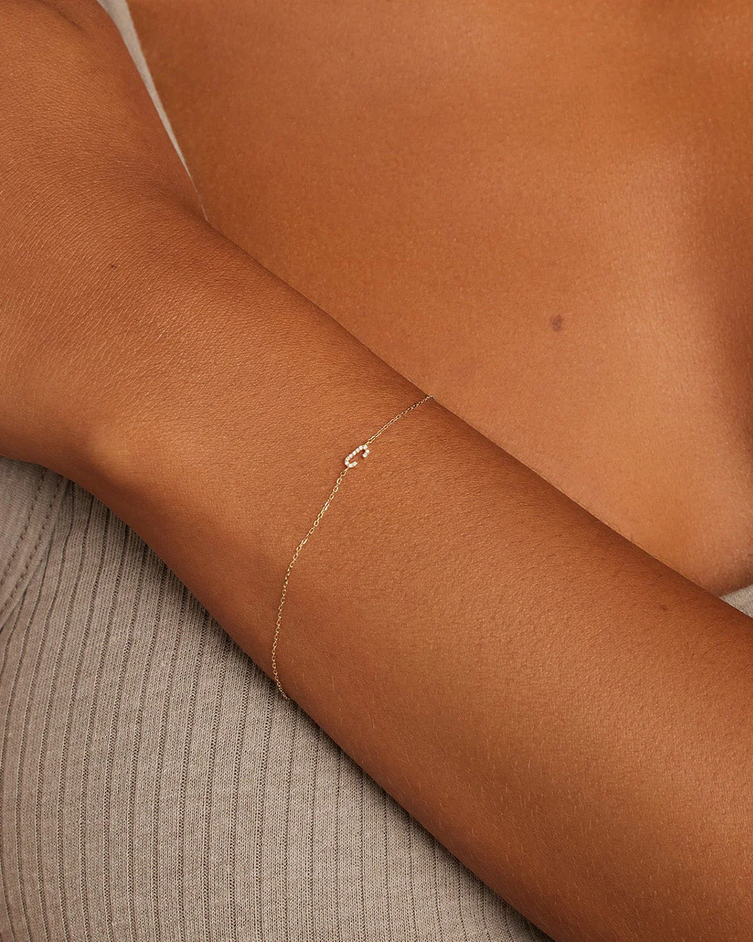 Diamond Pavé Alphabet Bracelet - Image 8