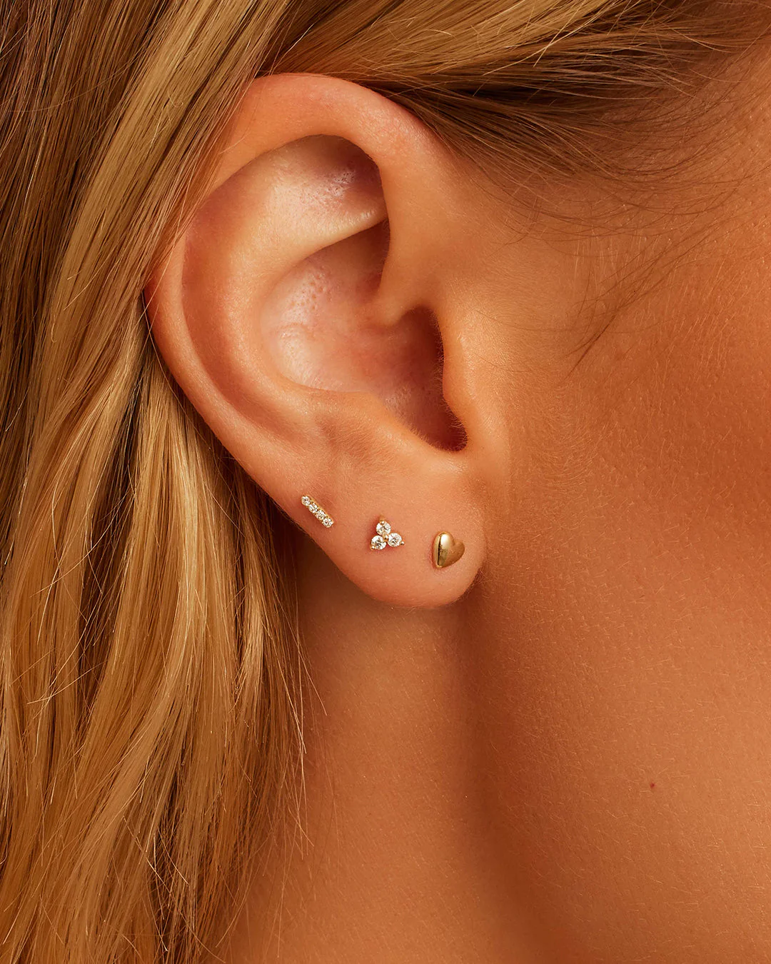 Diamond Pavé Bar Flat Back Single Stud - Image 3