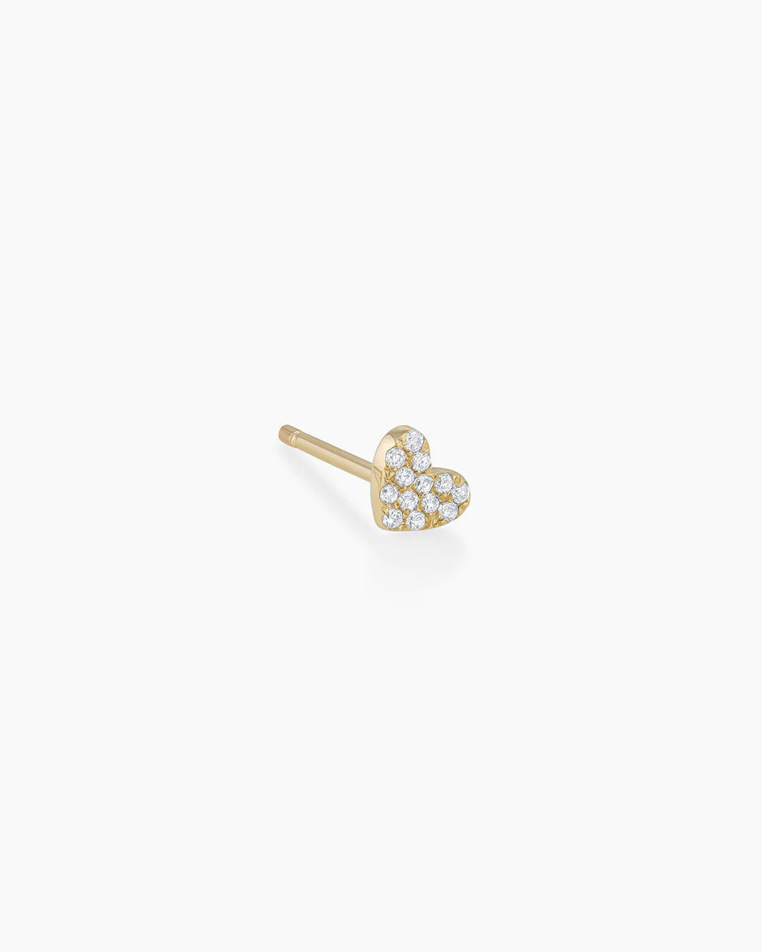 Diamond Pavé Heart Single Stud - Image 4
