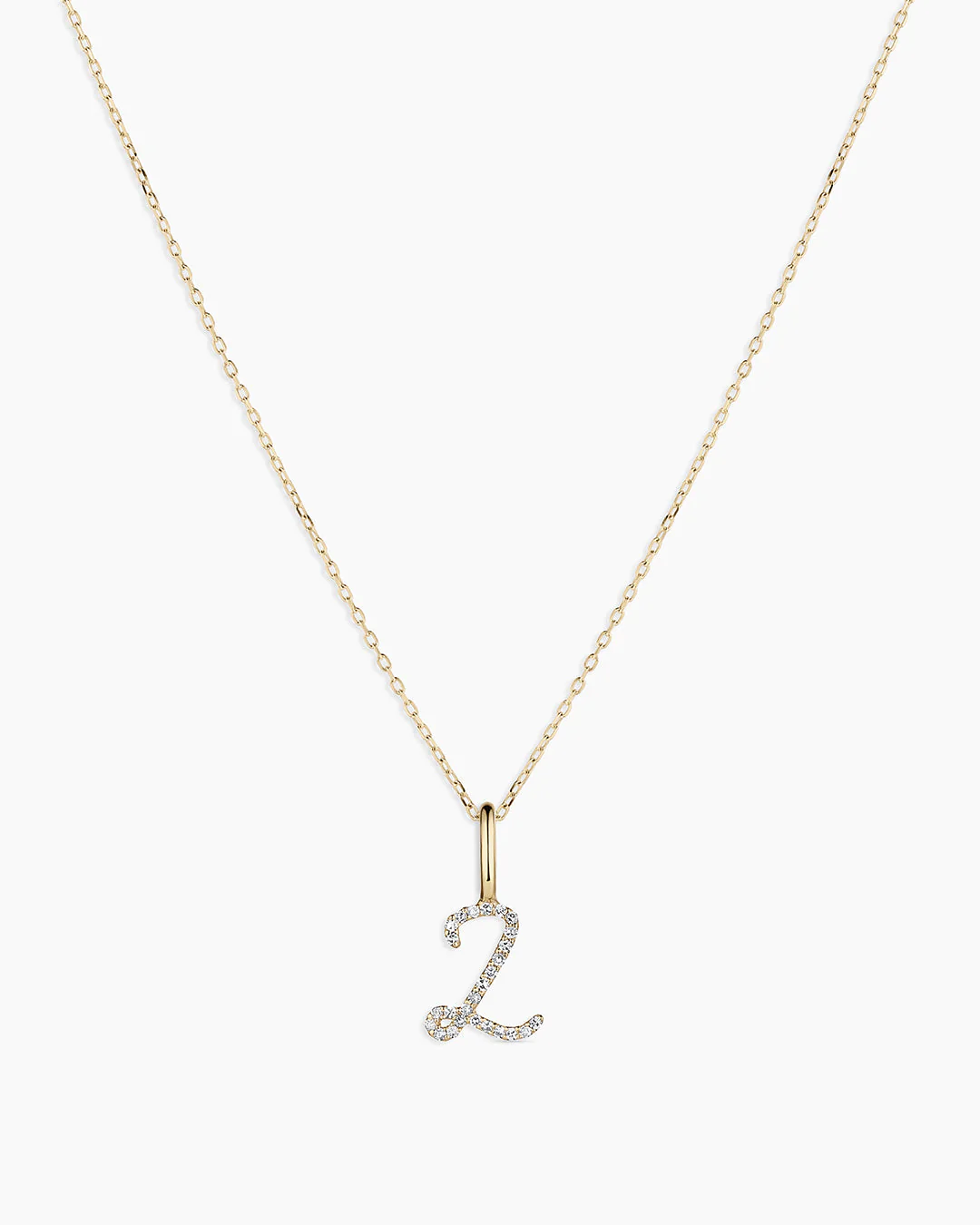 Diamond Script Alphabet Charm Necklace - Image 101