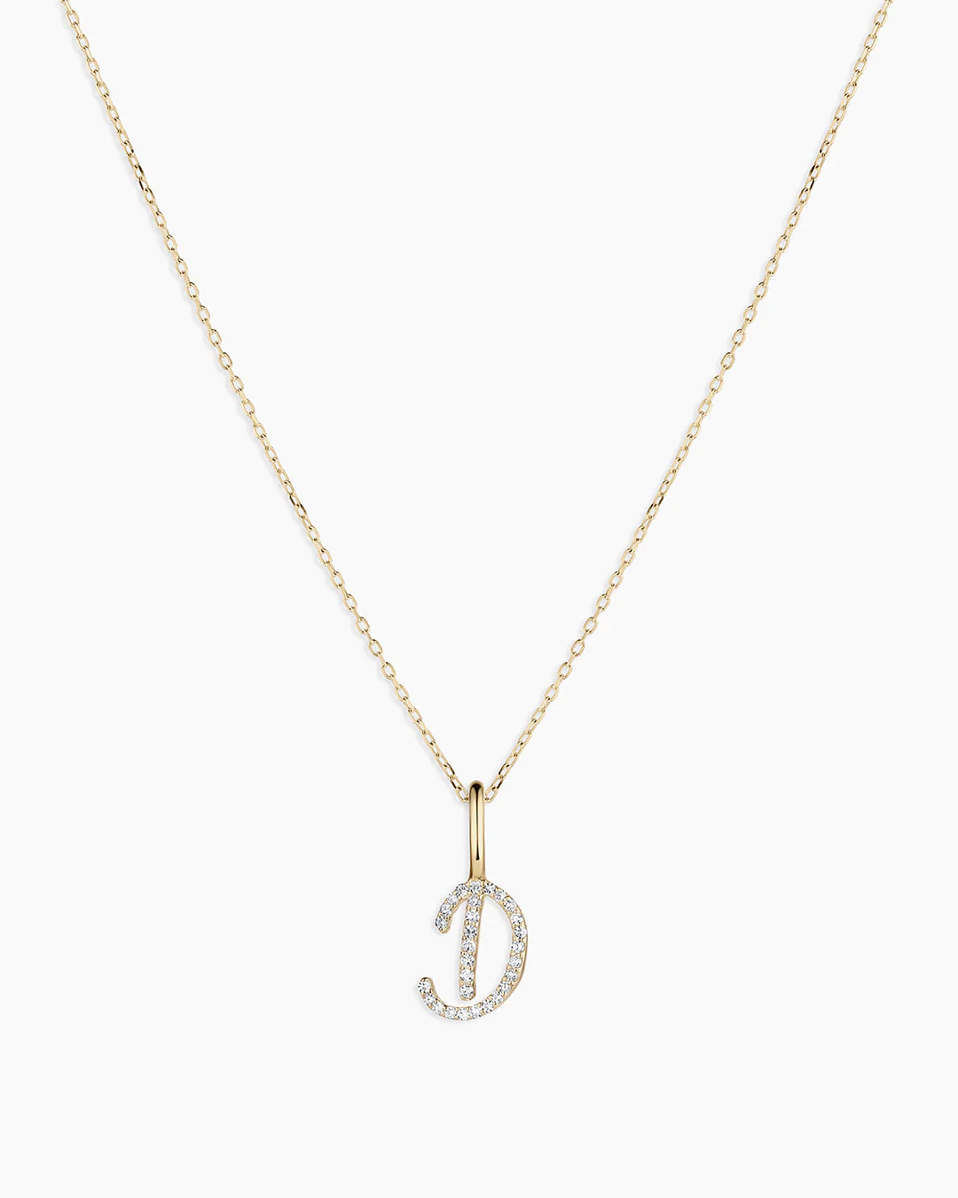 Diamond Script Alphabet Charm Necklace - Image 13