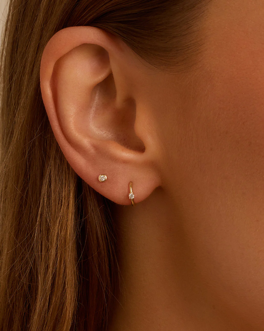 Diamond Solitaire Single Huggie - Image 3