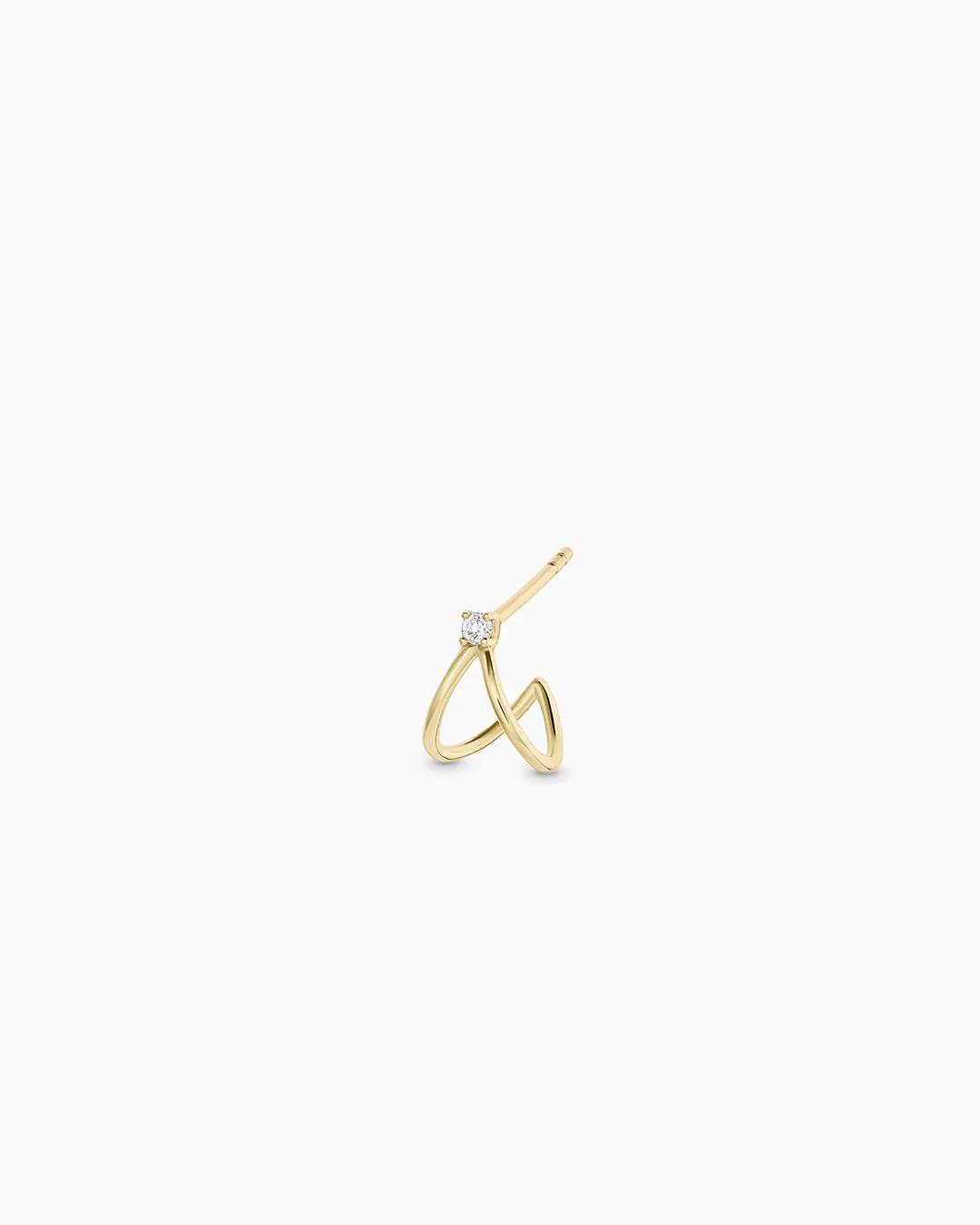 Diamond Solitaire Split Single Huggie