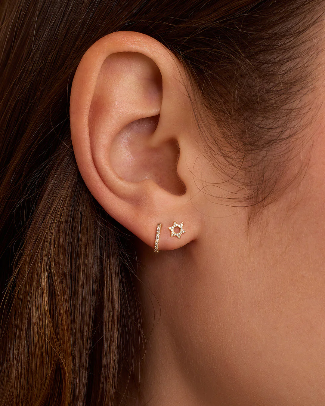 Diamond Star of David Single Stud - Image 3