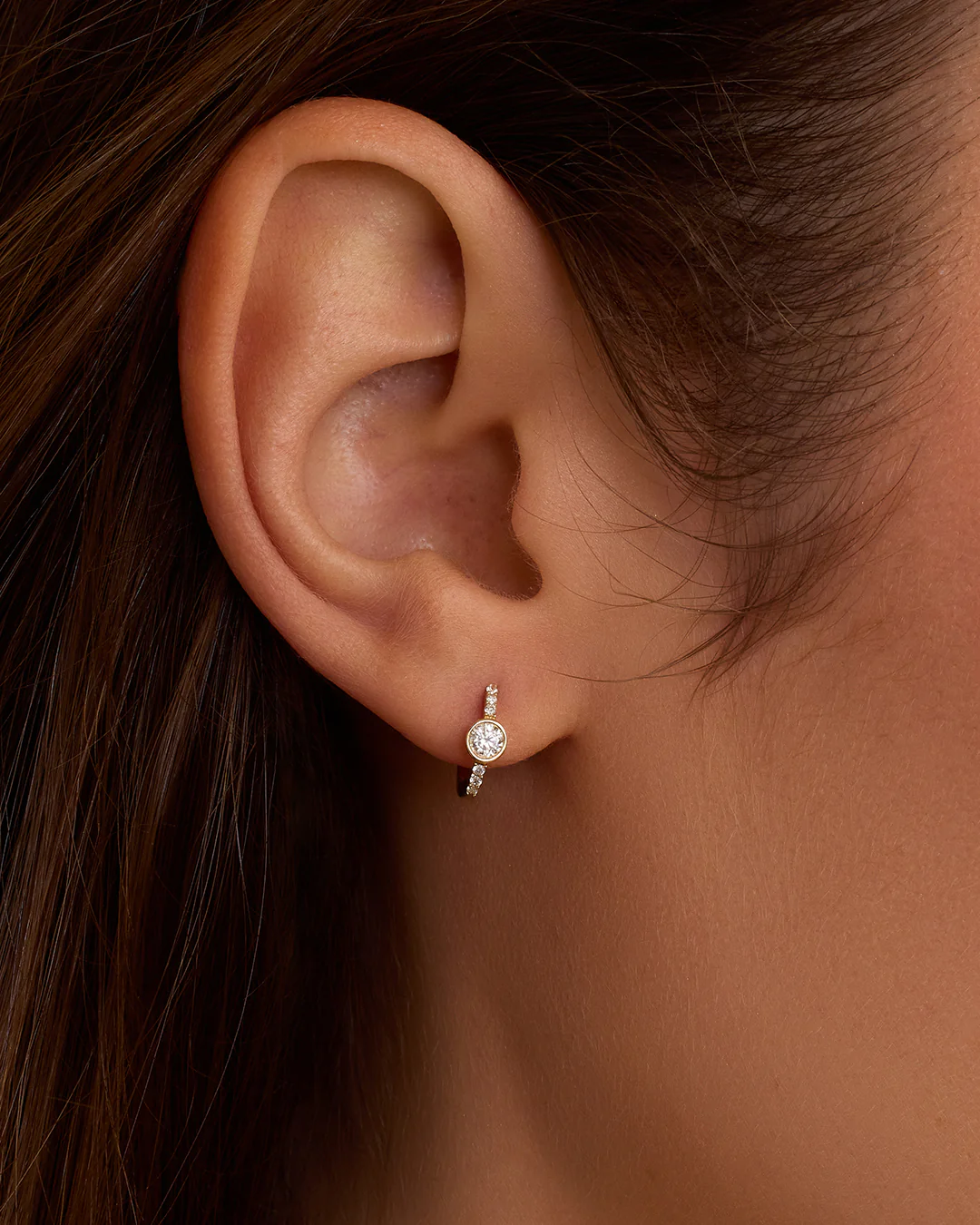 Lab Grown Diamond Circle Single Huggie - Image 2