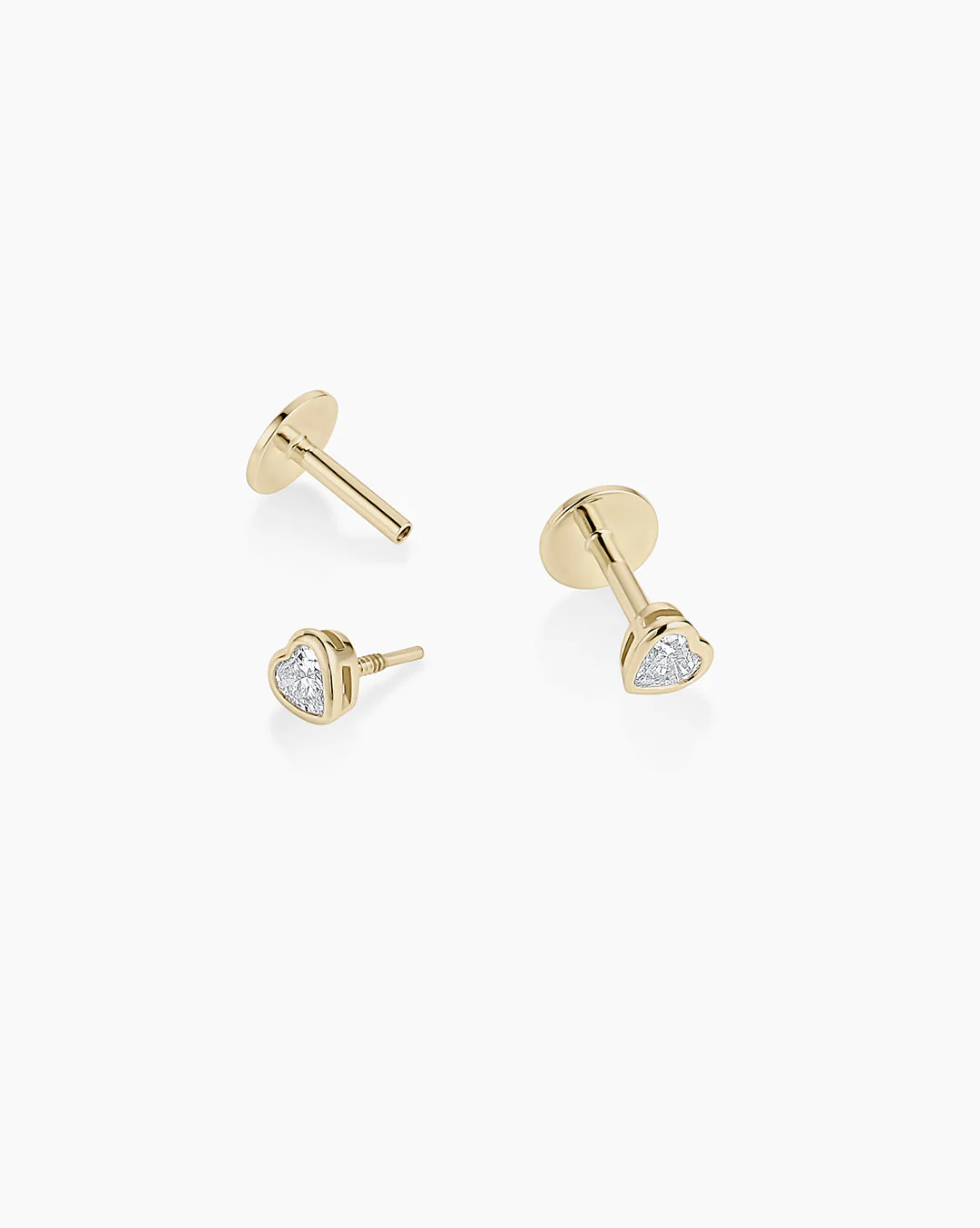 Lab Grown Diamond Heart Flat Back Studs - Image 4