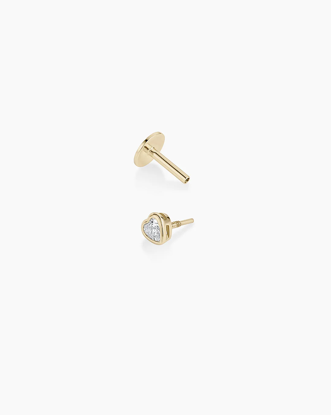 Lab Grown Diamond Heart Single Flat Back Stud - Image 4