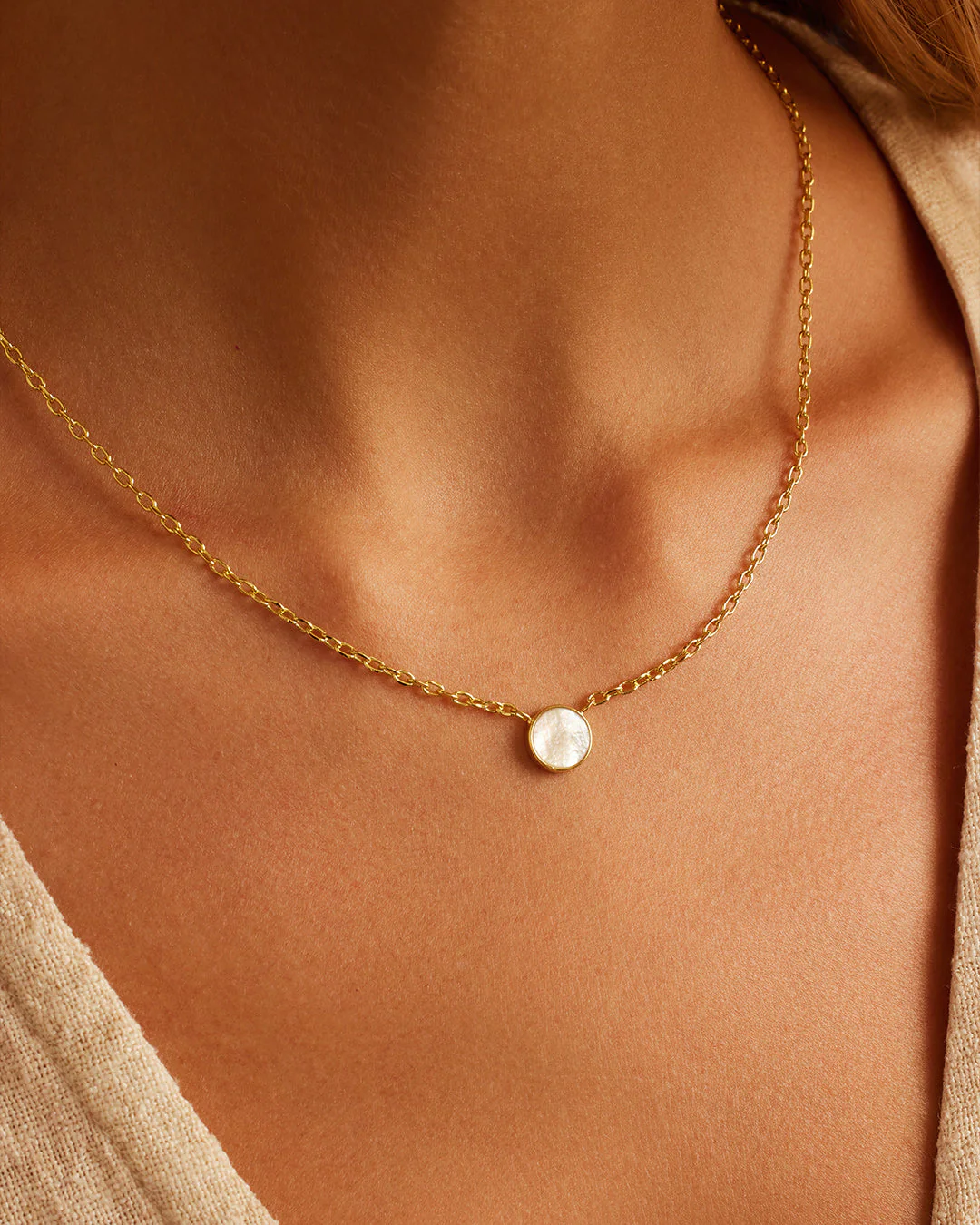 Rose Marble Coin Necklace - Image 5