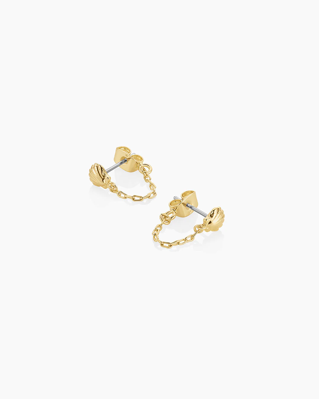 Shell Chain Huggies - Image 4